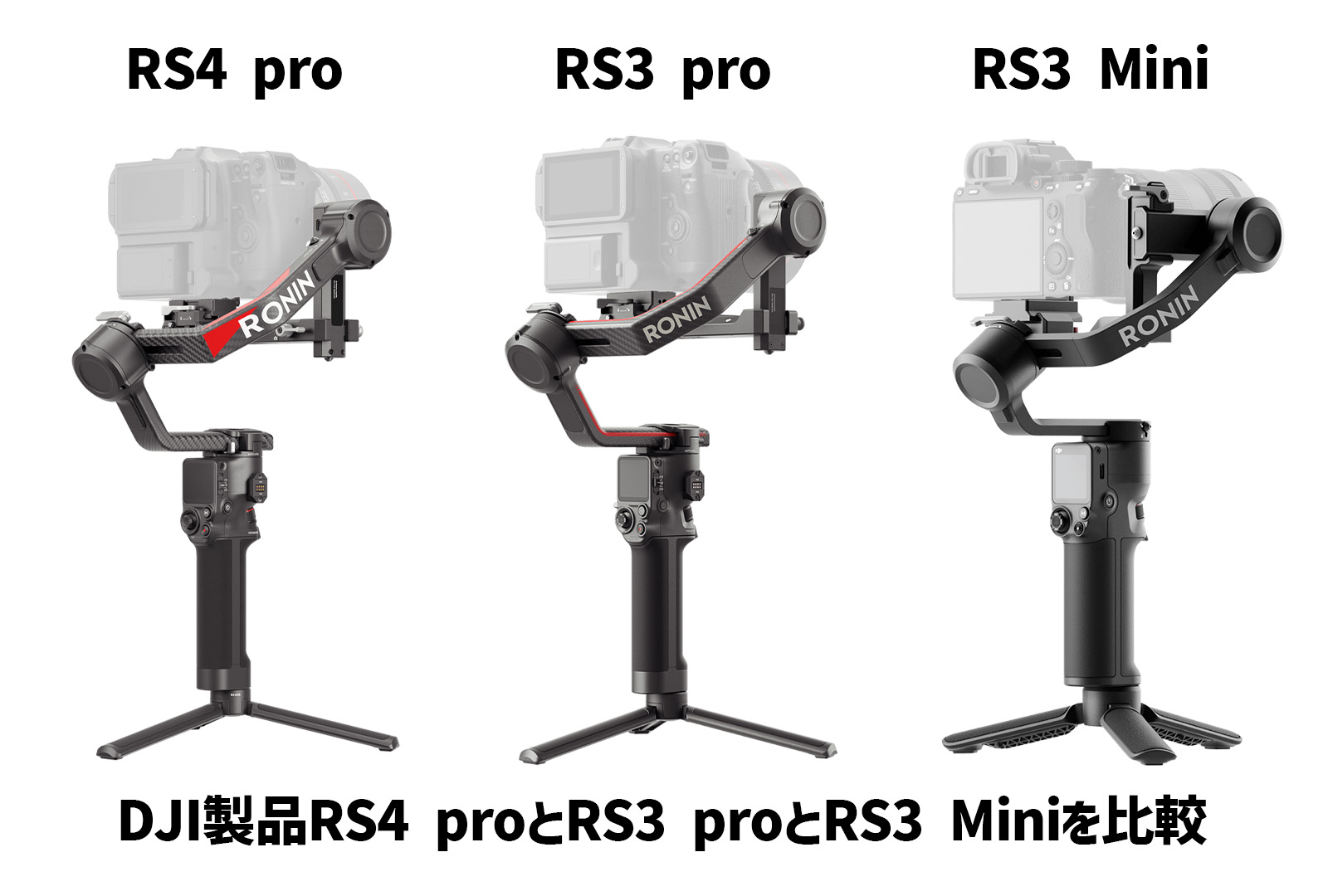 DJI RS4 proとRS3 pro・RS3 Miniを比較！価格や重さ以外にも注目ポイントが盛りだくさん！