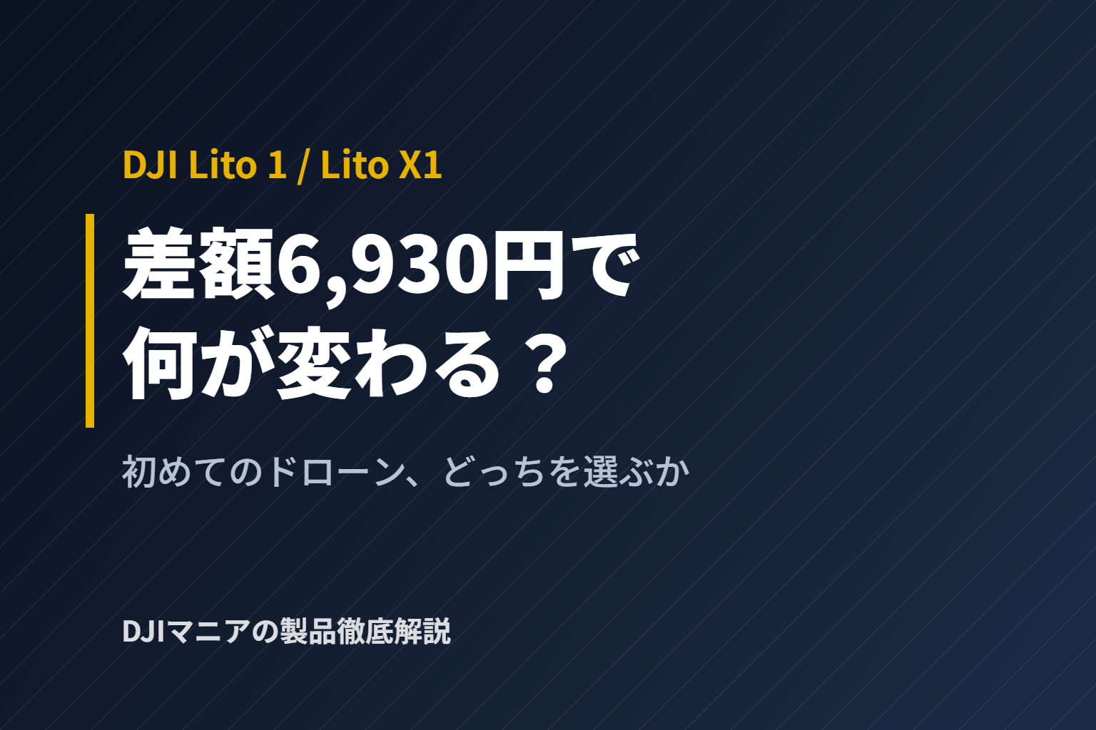 DJI Lito 1とLito X1の違い｜差額6,930円で何が変わる？初めてのドローンの選び方
